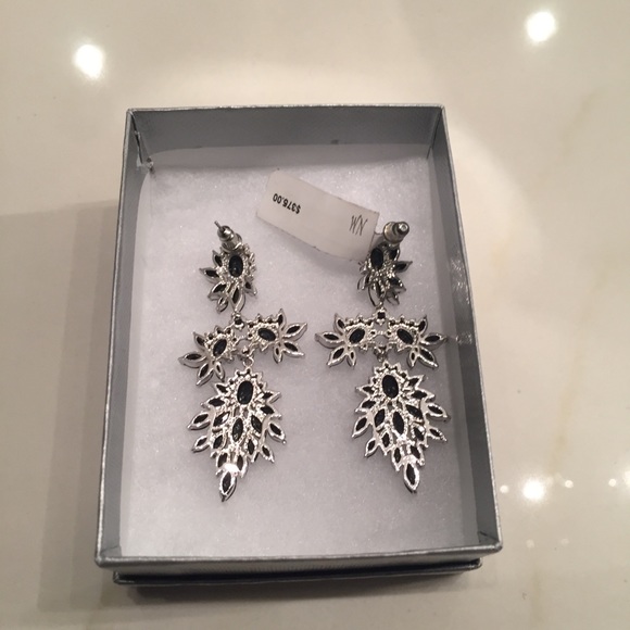 SOLD Fallon Crystal Cluster Marquis Earrings - Picture 4 of 4